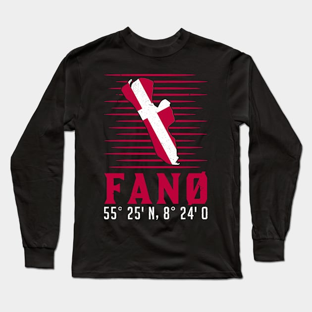 Fanoe coordinates Fanø vacation Denmark gift idea Long Sleeve T-Shirt by favoriteshirt